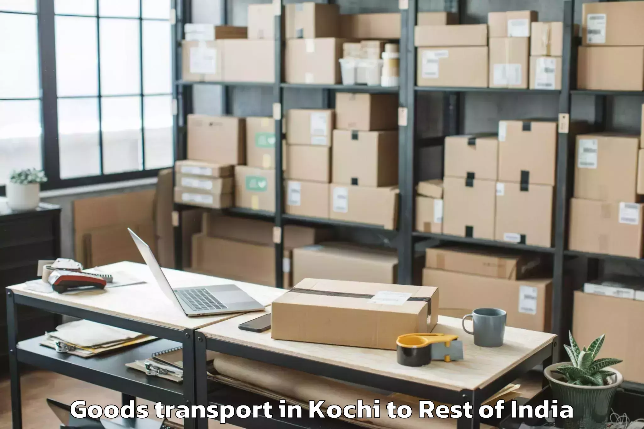 Kochi to Damhal Hanjipora Goods Transport Booking